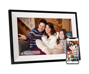 Frameo Cadre photo numérique Waln de 10,1 ", mémoire de 32 Go, rotation automatique, partage de photos/vidéos via l'application et envoyer des salutations