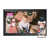 Frameo Cadre photo numérique Wi-Fi 15,6" 1920 x 1080 FHD IPS Écran tactile Smart Cadre photo électronique Grand cadre photo électronique 32 Go Rotation automatique Partage d'images, de vidéos Montage