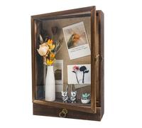 FramePro Cadre de boîte à souvenirs profond de 28 x 40,6 cm avec tiroir et dos doux - Vitrine en bois véritable pour collections, médailles, bouquet mural ou dessus de table