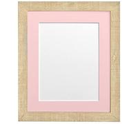 Frames by Post 16 x 12 mm Grain Profond Cadre Photo avec Passe-Partout pour 12 Rose x 8 cm Taille de l'image, Marron Clair