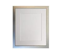 FRAMES BY POST Cadre Photo argenté de 1,9 cm avec Passe-Partout Blanc 50,8 x 40,6 cm, Taille de l'image 38,1 x 25,4 cm, Verre en Plastique