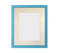FRAMES BY POST Cadre Photo avec Contour Ivoire Bleu 1,9 cm 45,7 x 30,5 cm Taille de l'image 35,6 x 20,3 cm Verre Plastique