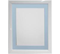 FRAMES BY POST Cadre Photo Blanc de 1,9 cm avec Contour Bleu 35,6 x 27,9 cm Taille de l'image 30,5 x 20,3 cm Verre Plastique