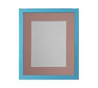 FRAMES BY POST Cadre photo bleu de 1,9 cm avec passe-partout rose 30,5 x 30,5 cm, taille de l'image 25,4 x 25,4 cm