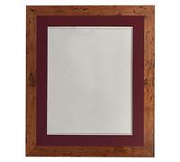 FRAMES BY POST Cadre photo et poster H7 en bois vintage avec passe-partout rouge 60 x 80 cm Taille de l'image 50 x 70 cm Verre plastique