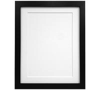 FRAMES BY POST Cadre photo H7 noir de 25 mm de large avec passe-partout blanc et panneau arrière 50,8 x 40,6 cm pour photo format A3 (verre plastique)