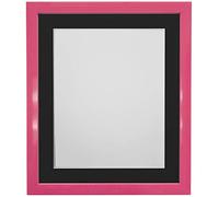 FRAMES BY POST Cadre photo rose de 1,9 cm avec passe-partout noir 15,2 x 10,2 cm Taille de l'image 11,4 x 6,3 cm Verre plastique
