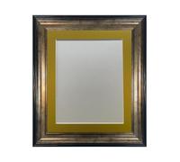 FRAMES BY POST Cadre photo scandinave noir et doré avec passe-partout doré 30 x 24 cm Taille de l'image 24 x 20 cm