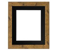 FRAMES BY POST Cadre photo studio en bois antique avec passe-partout noir A2 pour image de taille A3