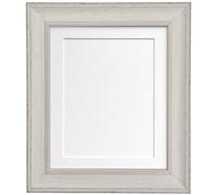 FRAMES BY POST Cadre photo style vintage Gris pâle vieilli, Plastique, White Mount, 20 x 16 For Image size A3