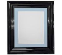 FRAMES BY POST Firenza Cadre photo en plastique noir brillant avec contour bleu 61 x 45,7 cm pour image de 45,7 x 30,5 cm