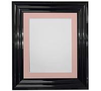 FRAMES BY POST Firenza Cadre photo en plastique noir brillant avec contour rose 40 x 50 cm