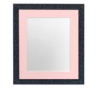 FRAMES BY POST Glitz Cadre Photo Anthracite avec Contour Rose 30,5 x 30,5 cm Taille de l'image 25,4 x 25,4 cm Verre Plastique