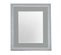 FRAMES BY POST Glitz Cadre Photo argenté avec Passe-Partout Gris foncé 61 x 50 cm Taille de l'image 50,8 x 40,6 cm Verre Plastique
