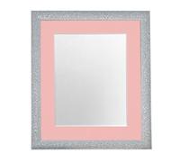 FRAMES BY POST Glitz Cadre Photo argenté avec Passe-Partout Rose 35,6 x 27,9 cm Taille de l'image 30,5 x 20,3 cm Verre Plastique