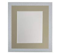 FRAMES BY POST Glitz Cadre Photo Blanc avec Passe-Partout Gris Clair 40 x 50 cm Taille de l'image A3 Verre Plastique