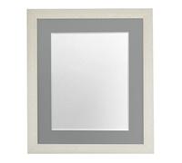 FRAMES BY POST Glitz Cadre Photo crème avec Passe-Partout Gris foncé 35,6 x 27,9 cm Taille de l'image 30,5 x 20,3 cm Verre Plastique