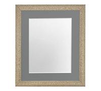FRAMES BY POST Glitz Cadre Photo doré avec Passe-Partout Gris foncé 40 x 40 cm Taille de l'image 30,5 x 30,5 cm Verre Plastique