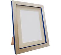 Frames by Post Magnus en bois de hêtre avec cadres photo Bleu cobalt avec Blanc Noir Ivoire Rose Bleu gris clair et gris foncé Mounts, Plastique, Light Grey Mount, 12 x 10 Image Size 10 x 8 Inch