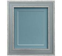 FRAMES BY POST Scandi Cadre photo bleu vieilli avec contour bleu et panneau arrière 50 x 70 cm pour image de 61 x 40,6 cm
