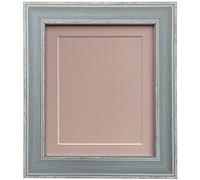 FRAMES BY POST Scandi Cadre photo bleu vieilli avec support rose et panneau arrière 50 x 70 cm pour image de 61 x 40,6 cm
