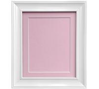 FRAMES BY POST Scandi Cadre photo vintage blanc avec passe-partout rose et panneau arrière 61 x 51 cm pour photo 50,8 x 40,6 cm
