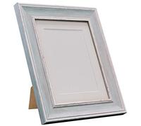 FRAMES BY POST Scandi Cadre Photo Vintage, Distressed Blue with White Mount, 14 x 8 Image Size 10 x 4 inch