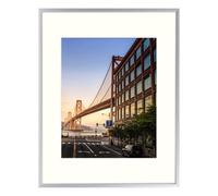 Frametory 11x14 Frame d'image en aluminium - Frame en argent 11x14 avec tapis de couleur ivoire pour photo 8x10 - Frame photo mtallique 14 par 1