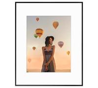 Frametory, Cadre photo en aluminium de 40,6 x 50,8 cm - Cadre noir de 40,6 x 50,8 cm avec passe-partout ivoire pour photo de 28 x 35,6 cm - Cadre photo en métal et verre véritable - Crochet en dents