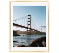 Frametory Cadre photo en métal de 30,5 x 40,6 cm avec passe-partout pour photos de 28 x 35,6 cm, verre véritable, collection de cadres photo en aluminium (doré, 1 pièce)