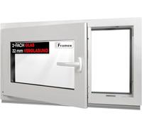 Framex Fenêtre de Cave 100x50 cm, Oscillo-Battante Gauche, Intérieur/Extérieur Blanc | Double Vitrage 32mm, Fenêtre PVC pour Sous-sol, Garage et Abri de Jardin