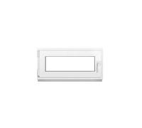 Framex Fenêtre de cave - En plastique - Blanc - Largeur x Hauteur : 90 x 40 cm (900 x 400 mm) - Double Vitrage (32 mm) - Fonction Oscillo-Battante, Gauche (poignée à Droite)