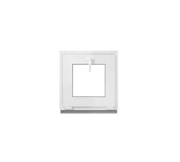 Framex Fenêtre de Cave PVC 40x40 cm Blanc Basculante Double Vitrage | Double Vitrage 32 mm, Largeur x Hauteur: 400 x 400 mm, Sous-Sol, Garage, Abri de Jardin et Cellier