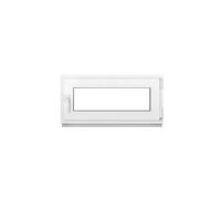 Framex Fenêtre de sous-sol petite en PVC Blanc Largeur x Hauteur 100 x 50 cm (1 000 x 500 mm) - Double Vitrage (32 mm) - Fonction Oscillo-Battante, Droite (poignée à Gauche)