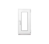 Framex Fenêtre de sous-sol petite en PVC blanc Largeur x Hauteur 45 x 40 cm (450 x 400 mm), double vitrage (32 mm), oscillo-battante, DIN droite, Premium