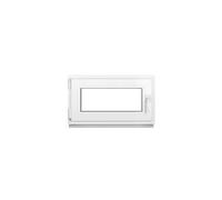 Framex Fenêtre de sous-sol petite en PVC Blanc Largeur x Hauteur 90 x 50 cm (900 x 500 mm) - Double Vitrage (32 mm) - Fonction Oscillo-Battante, Gauche (poignée à Droite)