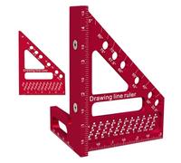 Framing Square, Carpenter Framing Ruler, 3.46x3.03x4.72 Inches Line Drawing Tool for Construction Draw, Furniture Carpentry, Wood Working, Protractor Measuring Tool, Red