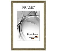 FRAMO Cadre photo antiquité baroque 33 x 43 cm en bois massif | Vieux-Argent | Couleur/taille sélectionnable | Cadre antique vintage rétro N°088