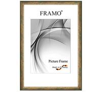 FRAMO Cadre photo baroque 50 x 70 cm en bois massif | Vert d'or | Couleur/taille sélectionnable | Cadre antique vintage rétro N°067
