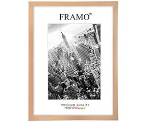 FRAMO Cadre Photo en Bois 21 x 27 cm sur Mesure - Hêtre | Couleur/Taille sélectionnable | Verre Acrylique antireflet | Cadre pour Puzzle | Photos | Affiche
