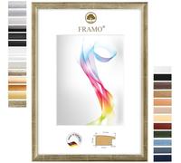 FRAMO Cadre photo en bois 30 x 40 cm (Dimension de l'image) en Silver-Leaf | Taille sélectionnable | Affiches | Puzzle | Collage | Sur mesure | personnalisés