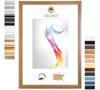 FRAMO Cadre photo en bois 32 x 50 cm (Dimension de l'image) en Chêne rustique | Taille sélectionnable | Affiches | Puzzle | Collage | Sur mesure | personnalisés