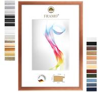 FRAMO Cadre photo en bois 32 x 50 cm (Dimension de l'image) en Marron cuivre | Taille sélectionnable | Affiches | Puzzle | Collage | Sur mesure | personnalisés