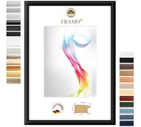 FRAMO Cadre photo en bois 32 x 50 cm (Dimension de l'image) en Noir mat | Taille sélectionnable | Affiches | Puzzle | Collage | Sur mesure | personnalisés