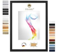 FRAMO Cadre photo en bois 43 x 53 cm (Dimension de l'image) en Pin Noir | Taille sélectionnable | Affiches | Puzzle | Collage | Sur mesure | personnalisés