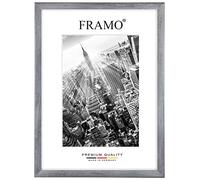FRAMO Cadre photo en bois 45 x 100 cm sur mesure - Gris essuyé | Couleur/Taille sélectionnable | verre acrylique antireflet | Cadre pour Puzzle | Photos | affiche