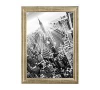 FRAMO Cadre photo en bois 54 x 38 cm sur mesure - Titane Or | Taille sélectionnable | verre acrylique antireflet | Cadre pour Puzzle | Photos | affiche