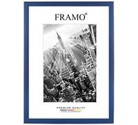 FRAMO Cadre photo en bois 65 x 92 cm sur mesure - Bleu foncé essuyé | Couleur/Taille sélectionnable | verre acrylique antireflet | Cadre pour Puzzle | Photos | affiche