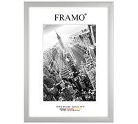 FRAMO Cadre photo en bois 76 x 100 cm sur mesure - Argent mat | Couleur/Taille sélectionnable | verre acrylique antireflet | Cadre pour Puzzle | Photos | affiche