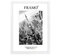 FRAMO Cadre photo en bois 89 x 35 cm sur mesure - Blanc mat | Couleur/Taille sélectionnable | verre acrylique antireflet | Cadre pour Puzzle | Photos | affiche